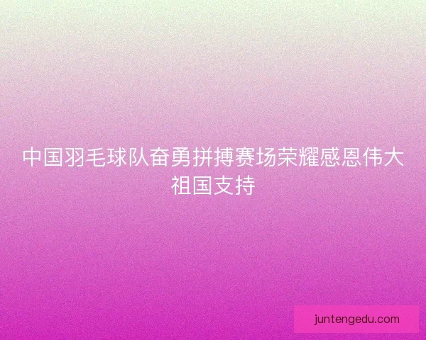 中国羽毛球队奋勇拼搏赛场荣耀感恩伟大祖国支持